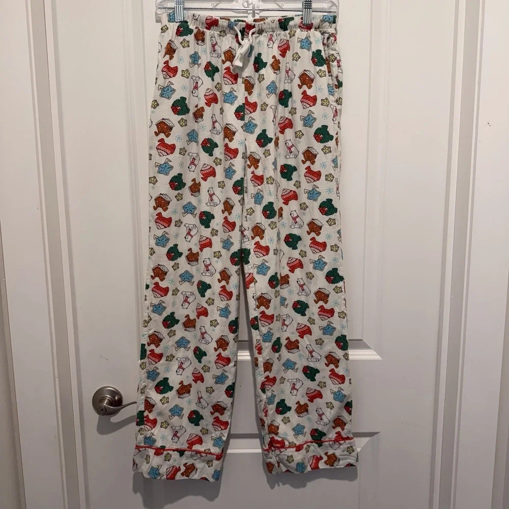 Wondershop Women's S 2-pc Set Pajama Set Pant Star Cocoa Bear Wreath Winter - Picture 7 of 11